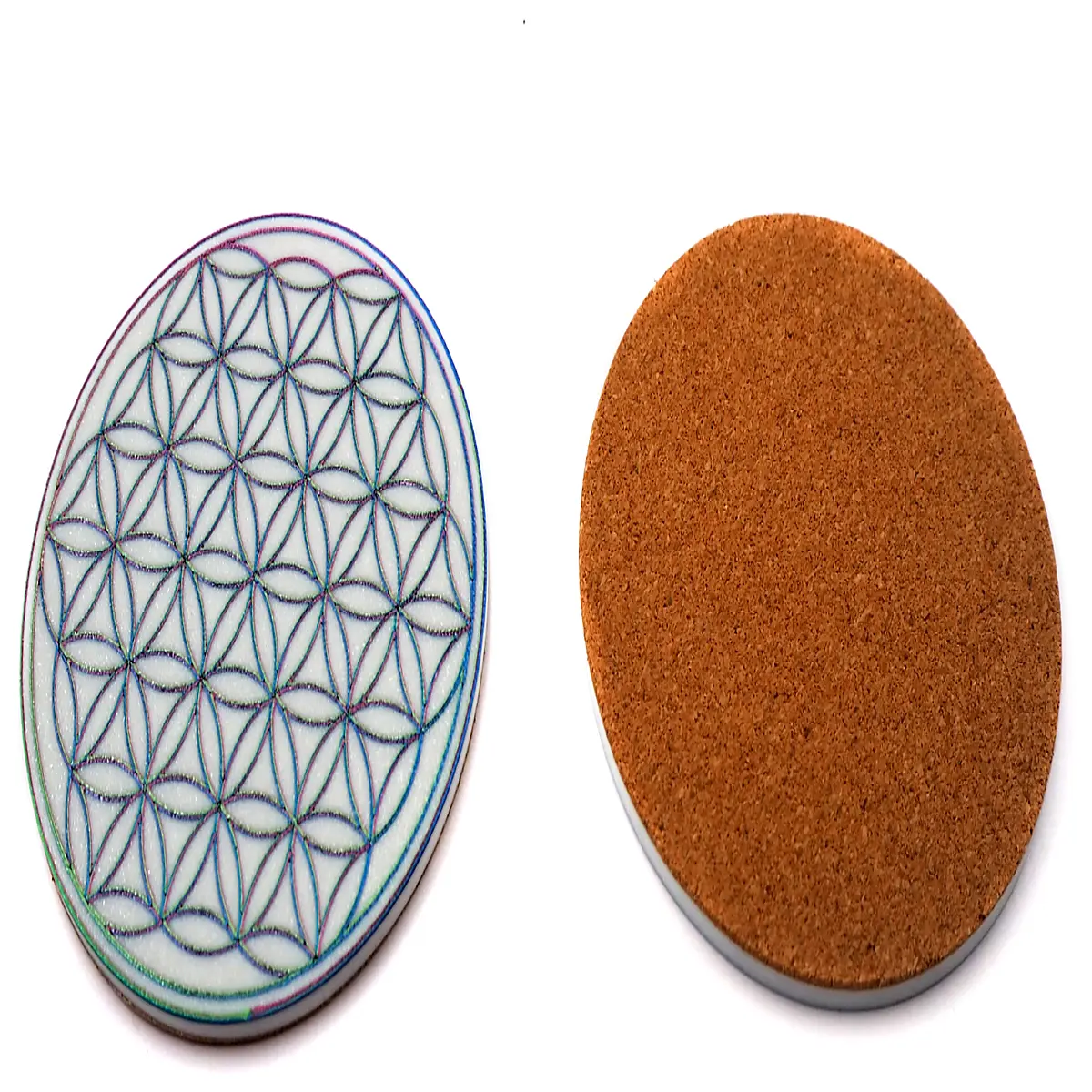 sacred geometry coaster set white rainbow resin art desk protection home decor