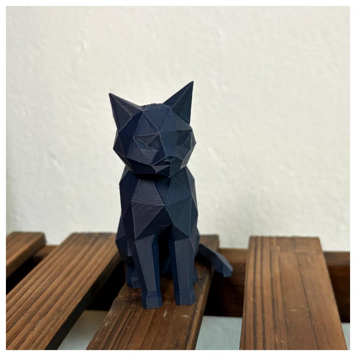 low poly cat figurine geometric animal polygonal sculpture minimalist feline art decor modern abstract cat statue for shelf
