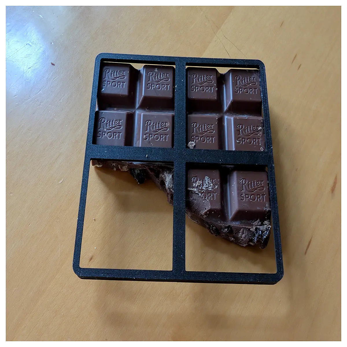 gridfinity organizer insert for ritter sport chocolate box 2x2 grid storage bin modular system