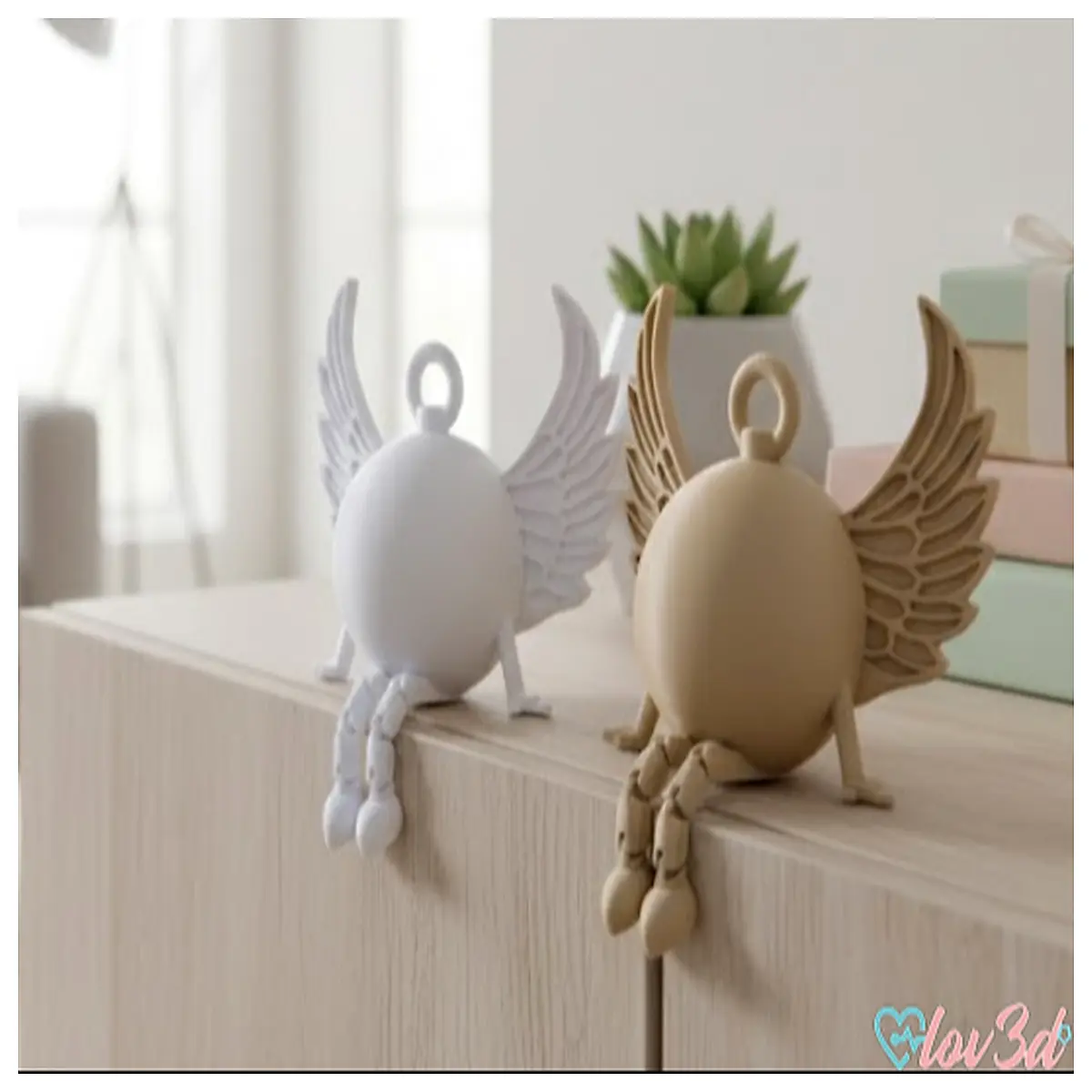 poseable angel keychain sitting pose resin figure doll for bag charm
