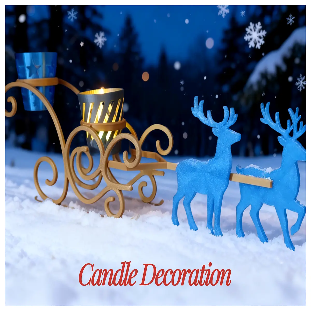 Christmas Lantern Sleigh Decoration Festive Decor Christmas Ornament Indoor Decoration Holiday Gift Festive Atmosphere