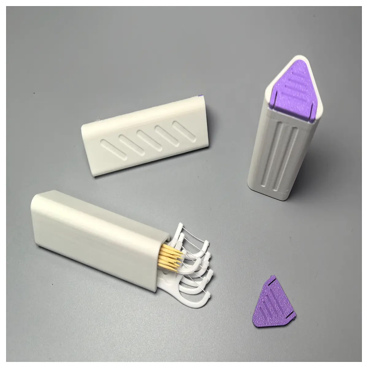portable dental floss container with compartments for pills and toothpicks travel hygiene organizer