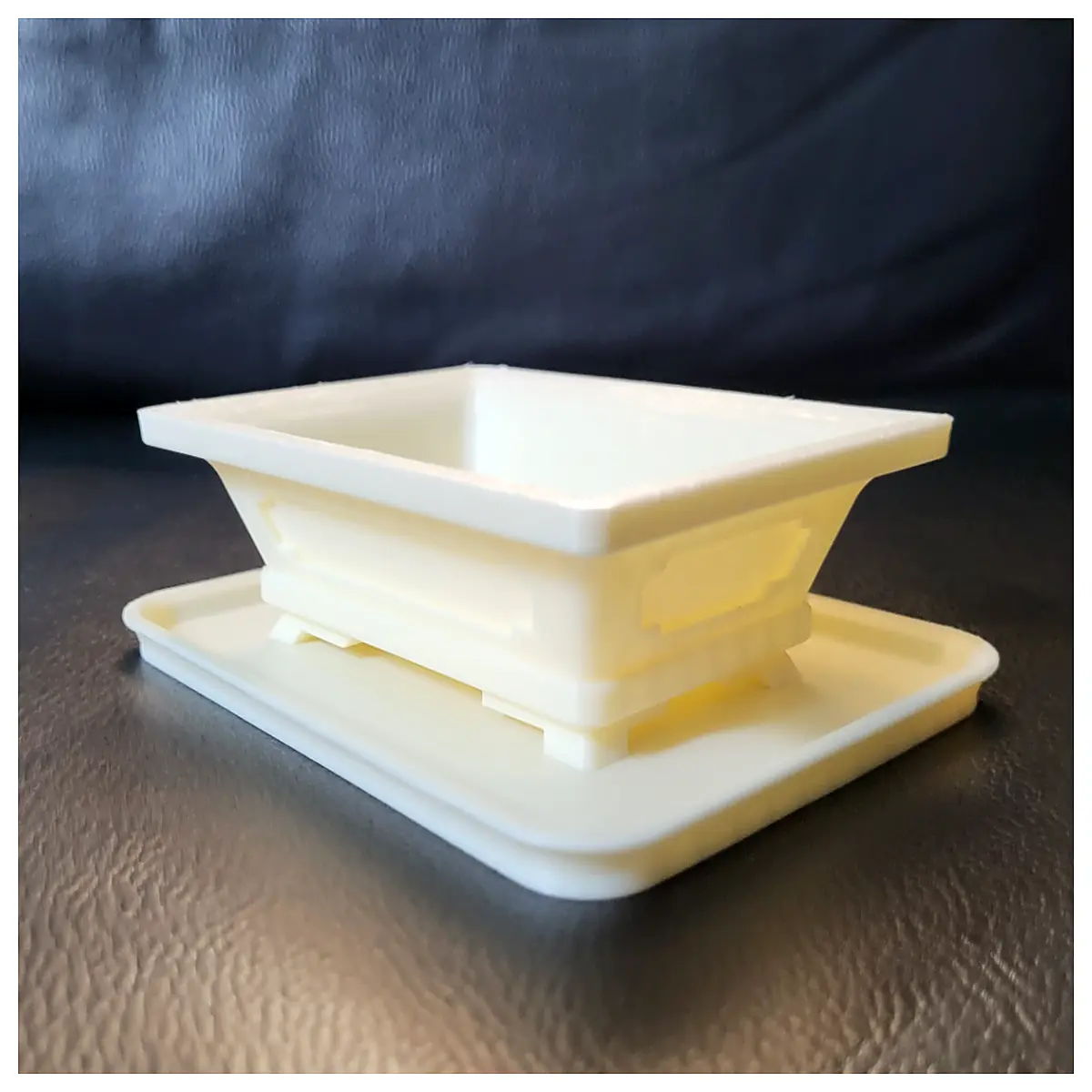 bonsai pot with drainage tray set ceramic glazed shallow wide for indoor garden plants