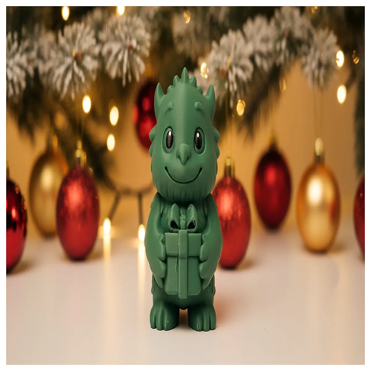 cute christmas figurine with gift box holiday home decor