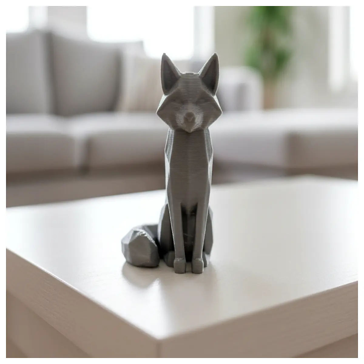 Low Poly Fox Figurine Cute Animal Decoration Living Room Bedroom Desk Ornament Pet Gift Fluffy Little Fox