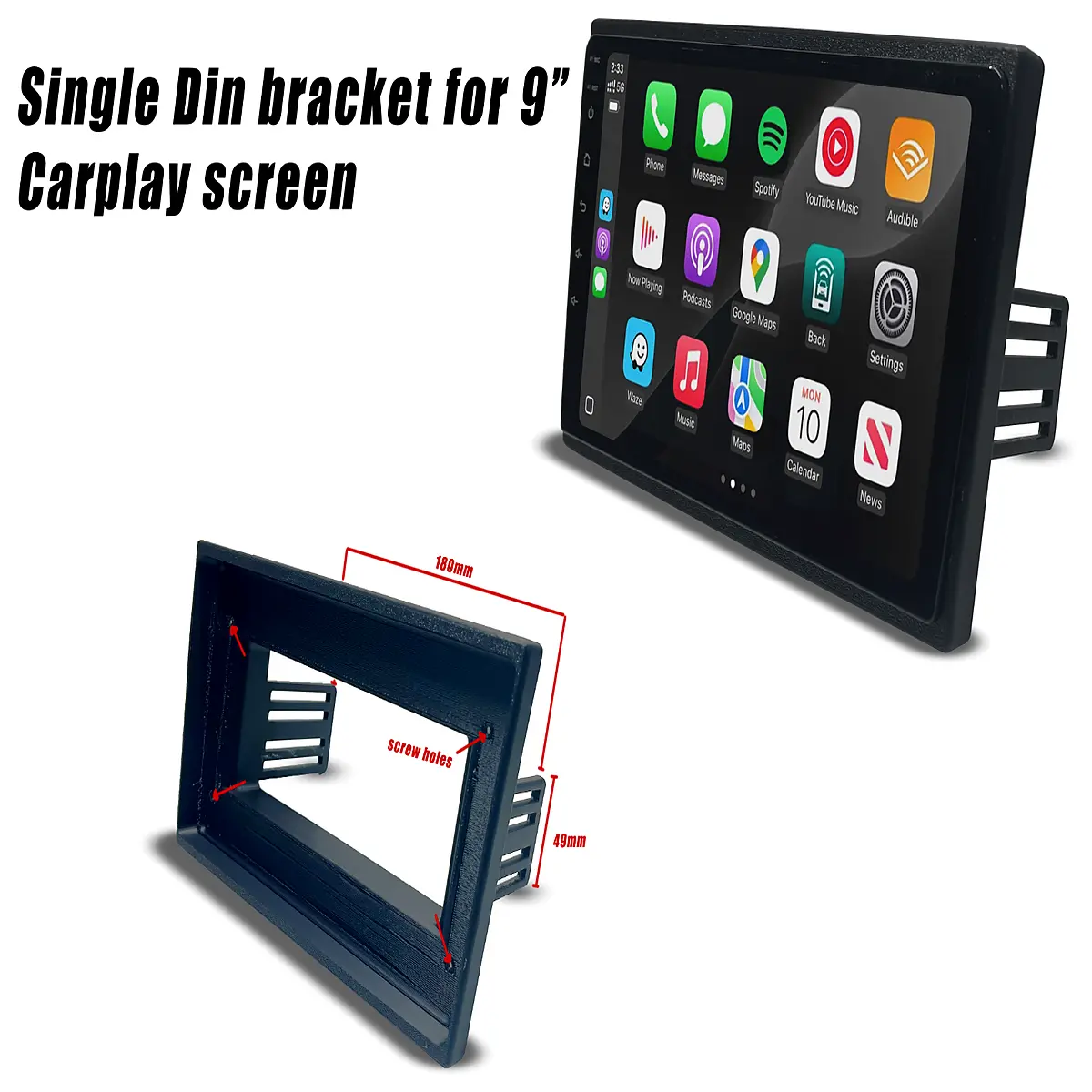 9 Inch Double DIN CarPlay Screen Adapter Single DIN Car Stereo Upgrade Vehicle Entertainment System Compatibility Excellent