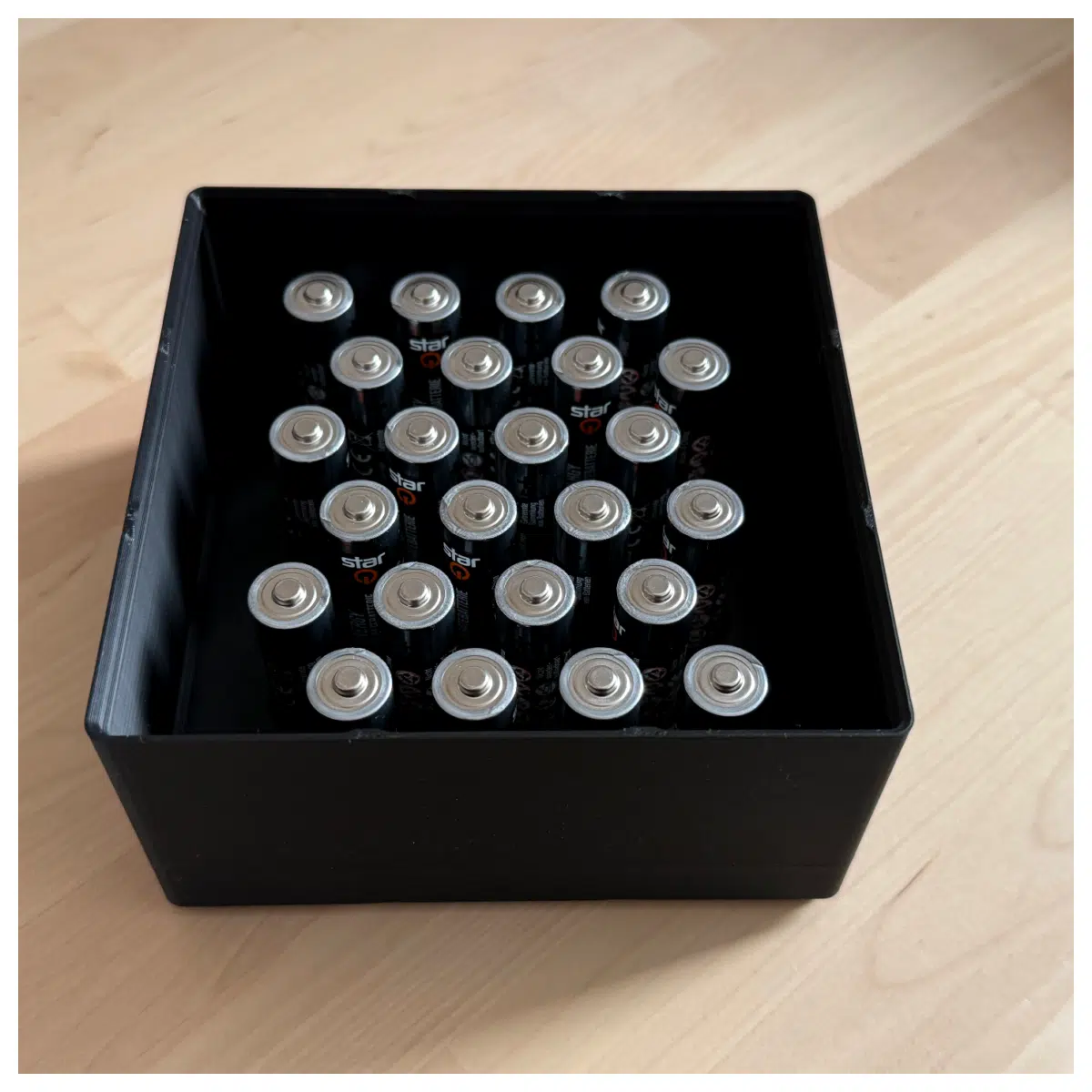 Gridfinity Stackable Cup 24 AA Battery Organizer Box Battery Storage Accessories Stackable Organizer