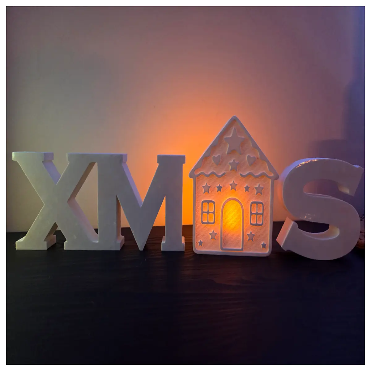 Christmas Miniature House Tea Display Wooden Cottage Festive Decor Holiday Gift Xmas Miniature Tea Accessory