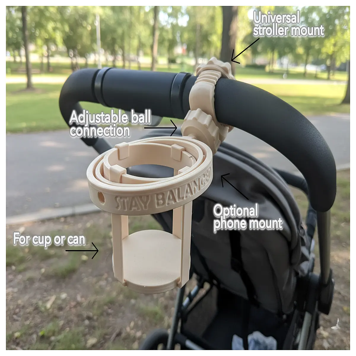 Stroller Gyro Cup Holder Accessories Car Seat Stabilizer Rocker Mount Baby Carriage Support Safety Accessory