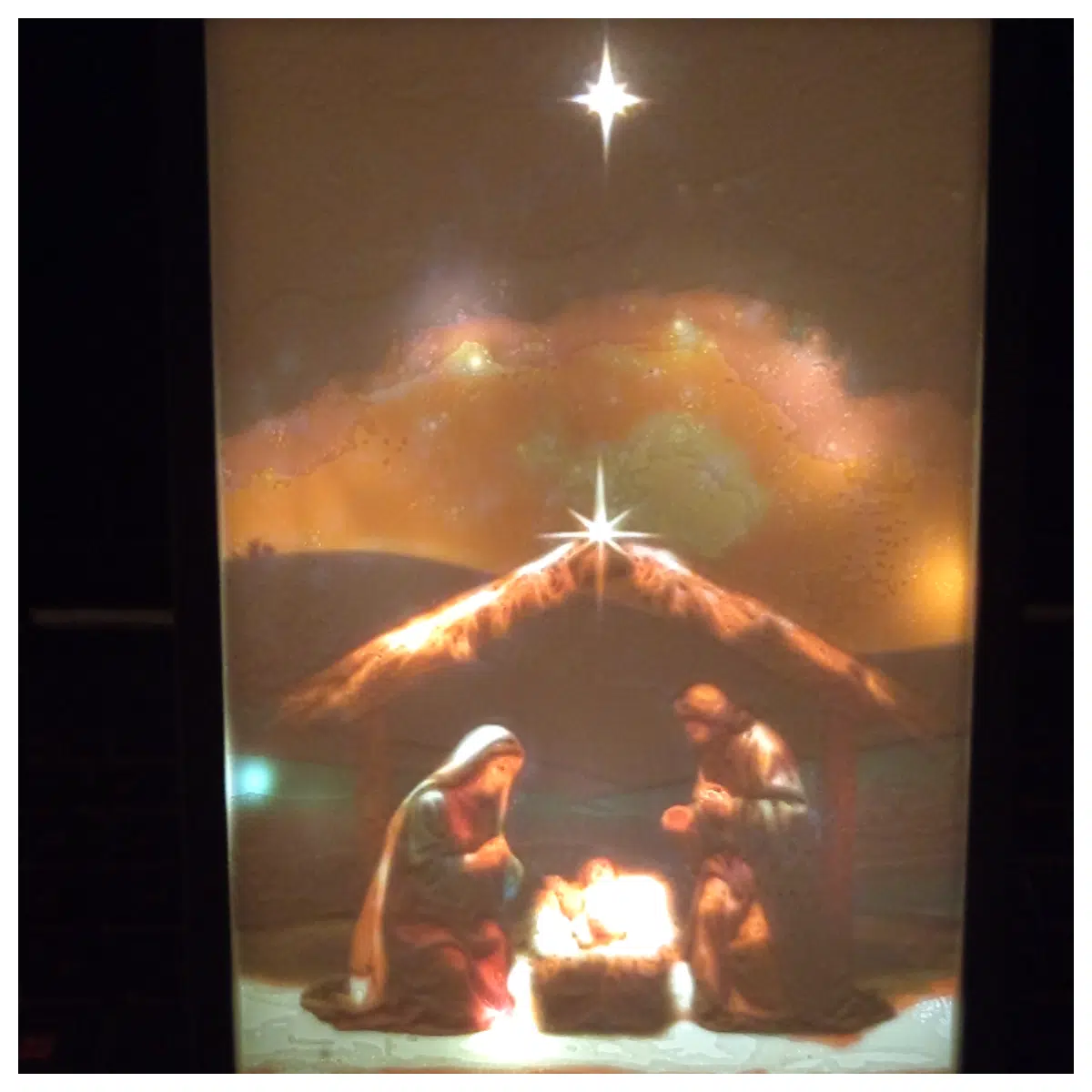 Translucent Relief Nativity Scene Decor Jesus Birth Display Festive Gift Home Decoration Religious Art Shadow Effect