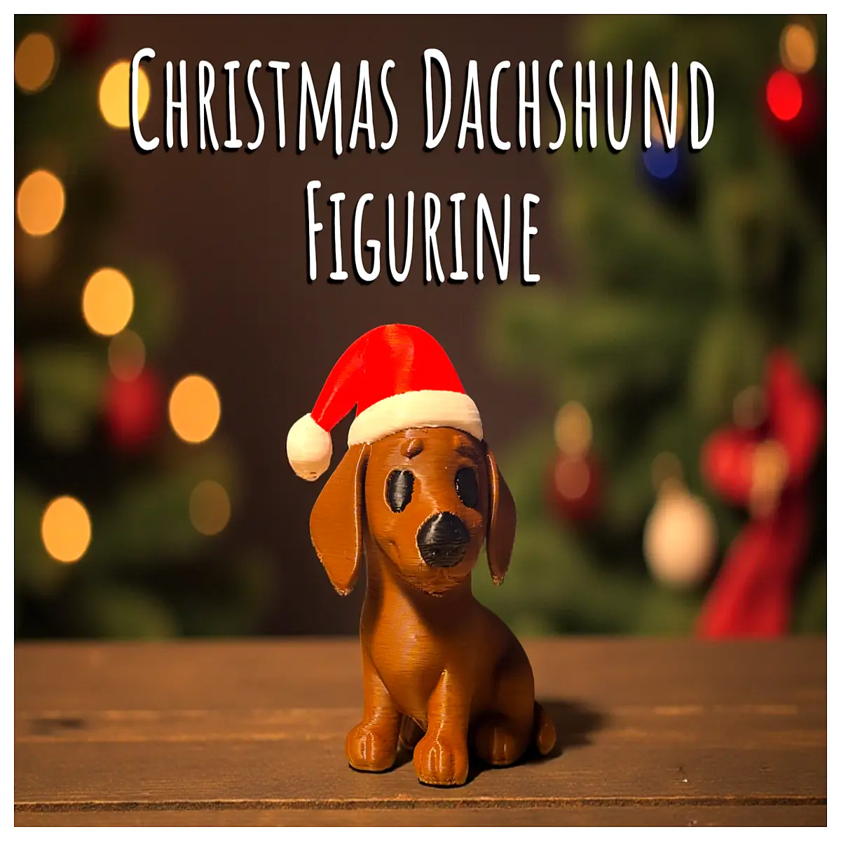 cute dachshund figurine wearing santa hat for christmas home decor holiday table centerpiece