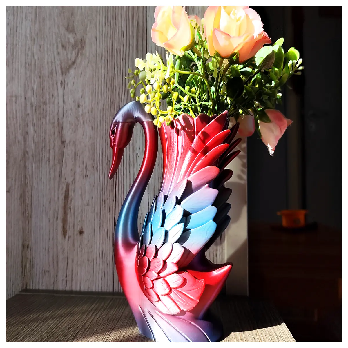 Elegant Swan Vase Ceramic Floral Arrangement Desktop Decoration Living Room Bedroom Decor Art Piece Modern Minimalist