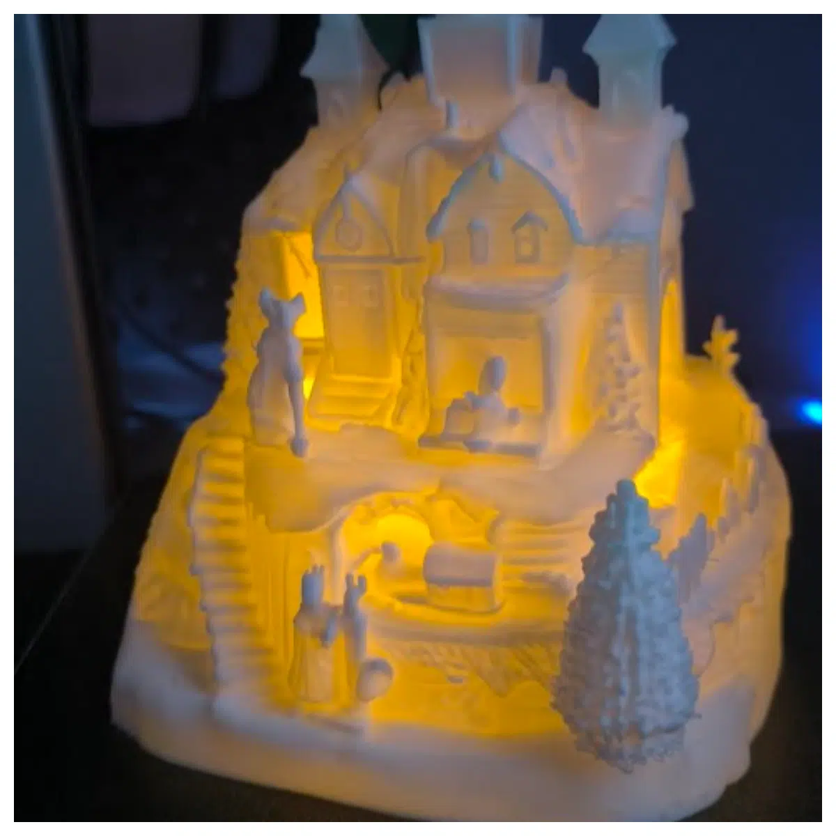 miniature christmas church village scene nativity decor