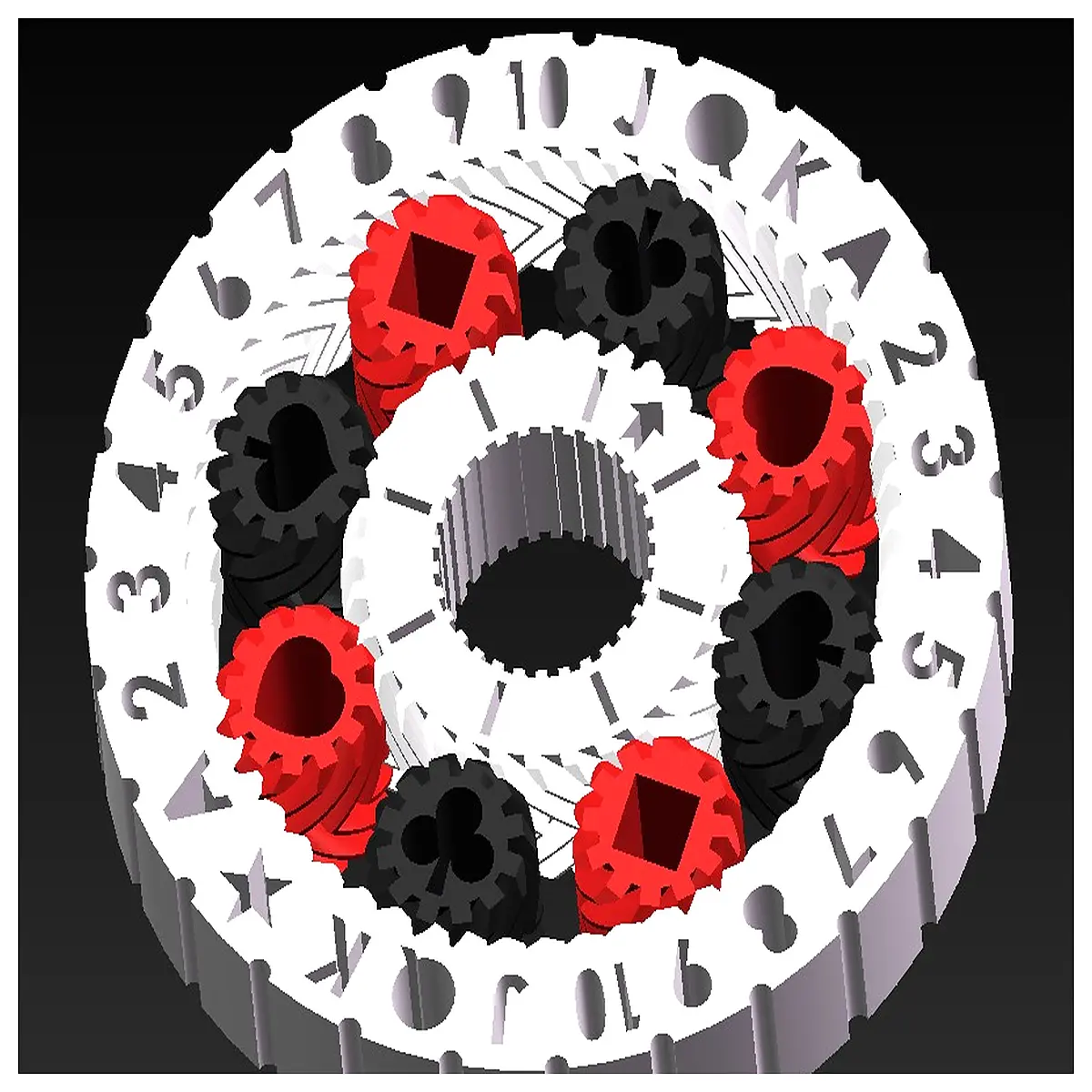 Card Gear Turntable Game Accessories Desktop Toys Creative Puzzle Toys Gear Rotation Model Learning Tools