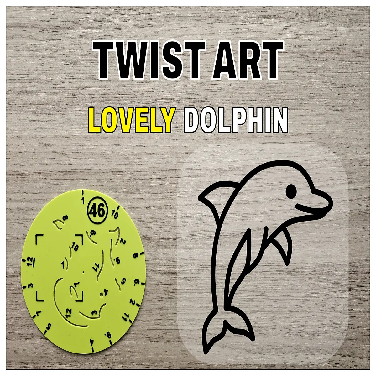 Twist Art 46 Dolphin Rotating Art Template Creative Drawing Template Art Supplies Design Assets