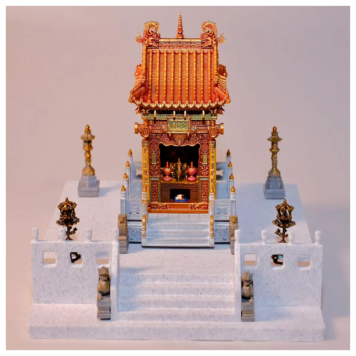 mini god temple base desktop altar small shrine pedestal for lucky cat or deity figurine wooden platform