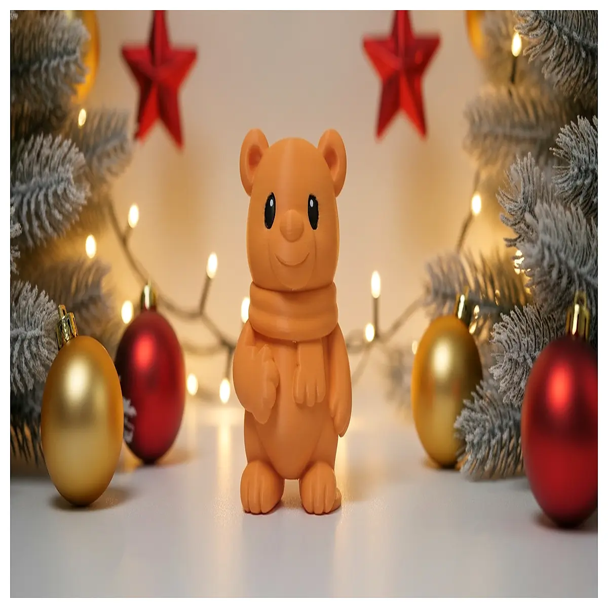 Teddy Bear Christmas Decoration Cozy Scarf Festive Ornament Plush Toy Christmas Gift Warm Cute