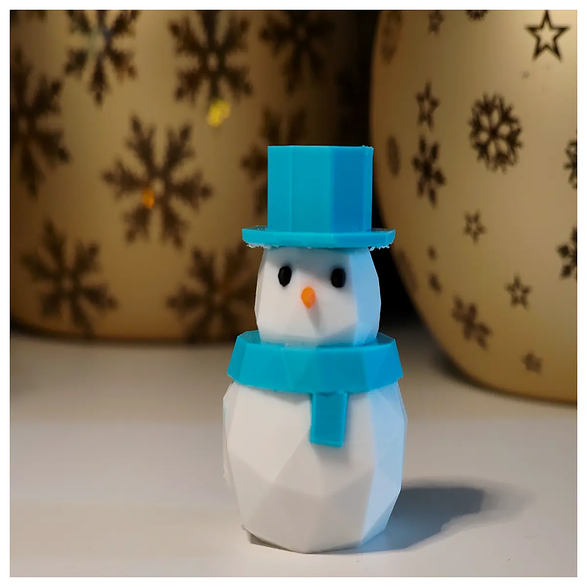 Snowman Model DIY Decoration Toy Low Poly 3D Print Sculpture Art Creative Gift
