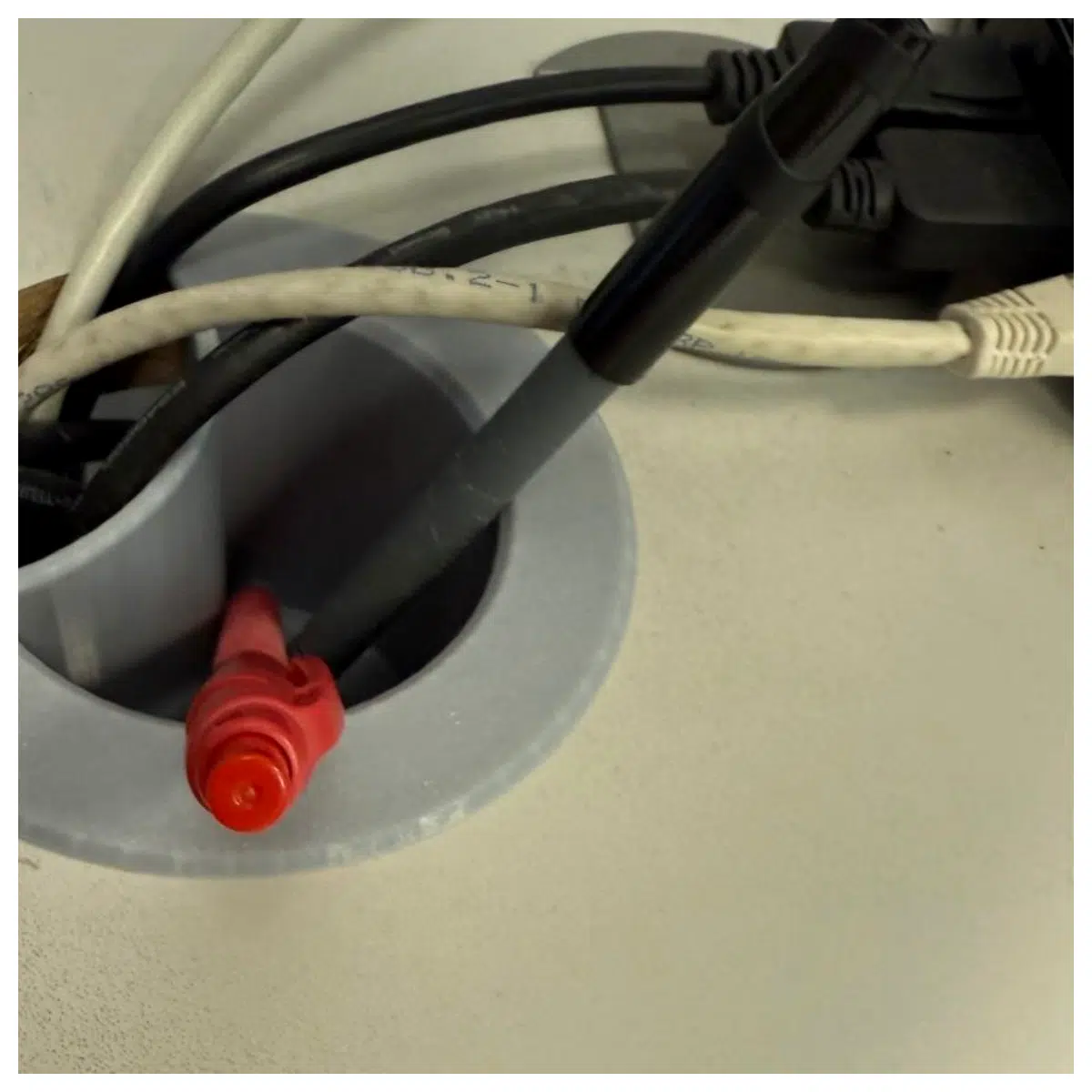 desk organizer with cable management hole pen holder for office supplies