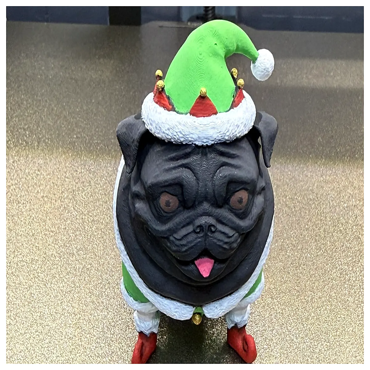 cute pug elf costume for dogs holiday party outfit