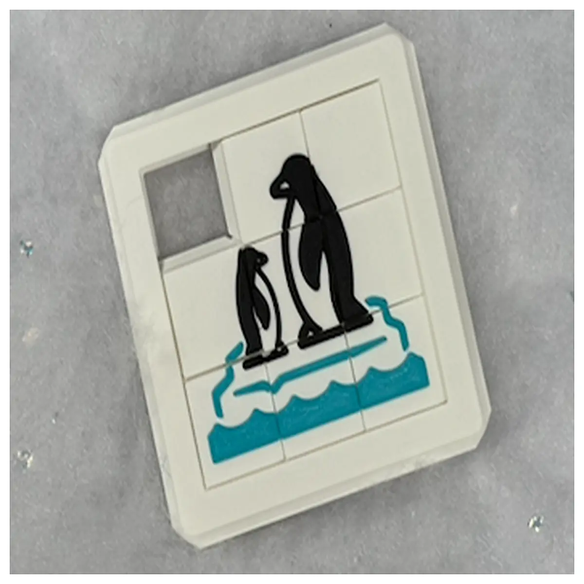 Double Penguin Sliding Puzzle Kids Brain Teaser Toy Fun Assembly Game Suitable for Baby Cognitive Development Early Education