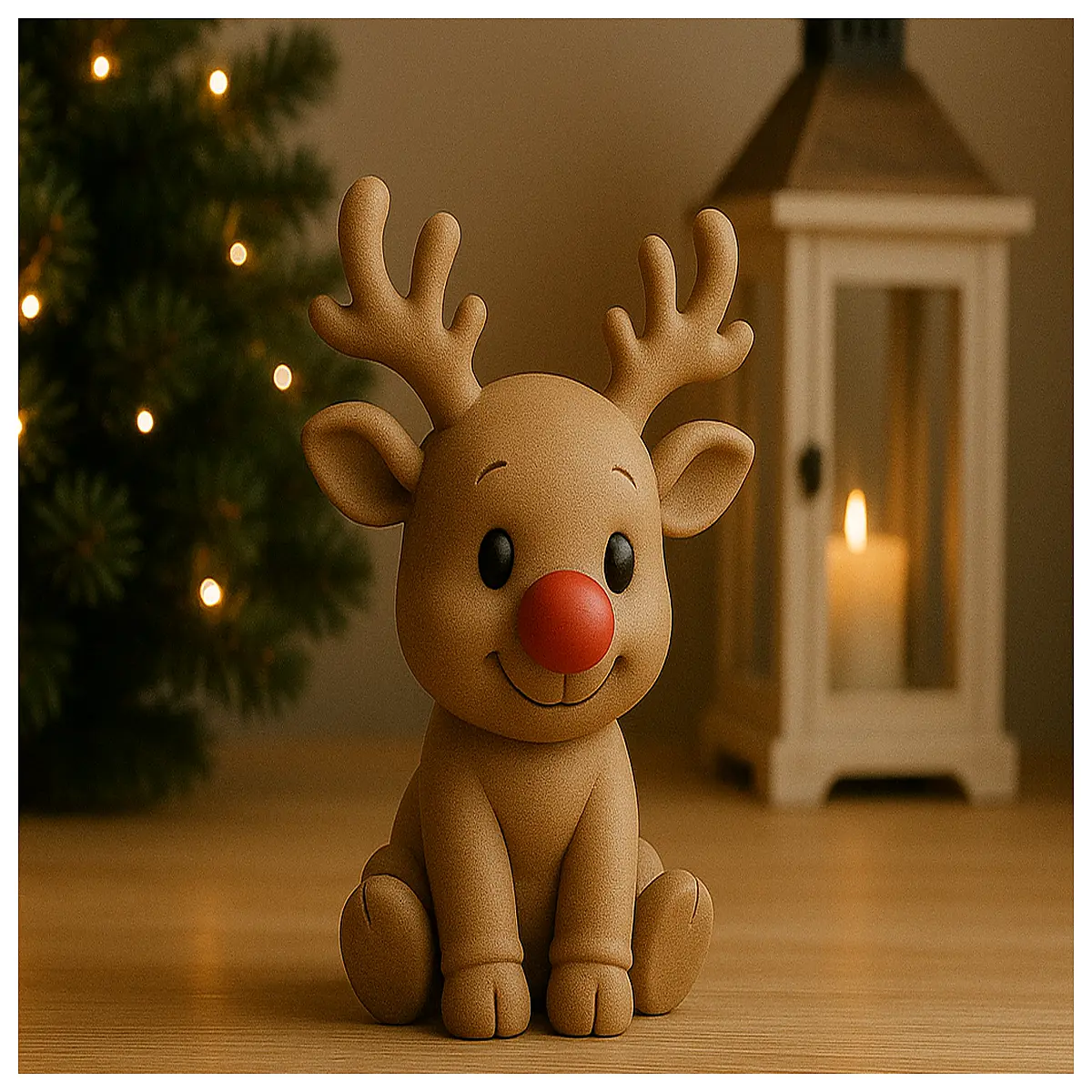 Cute Reindeer Toy Christmas Gift Kids Plush Antler Model Holiday Decoration Small Deer Figurine