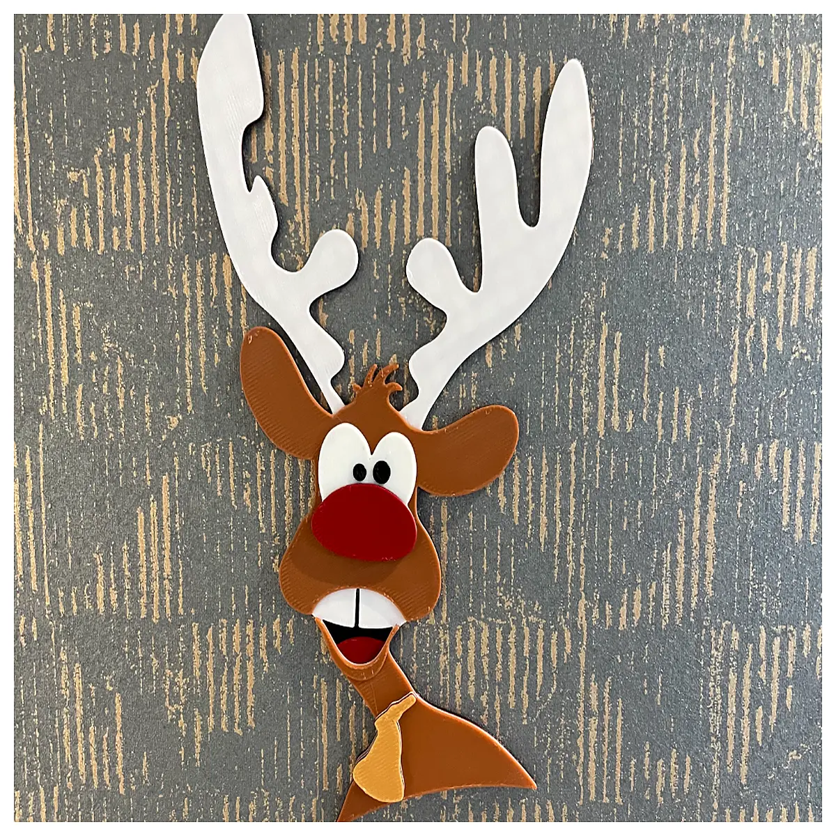 christmas reindeer head for wreath holiday door decor rustic antler home accents