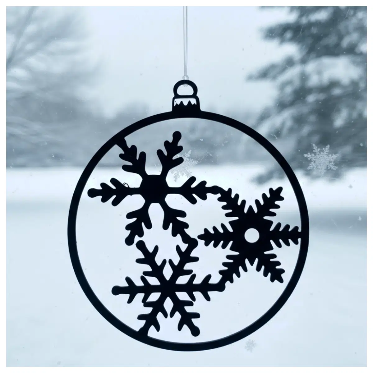 xmas window clings snowflake ball decals for glass doors