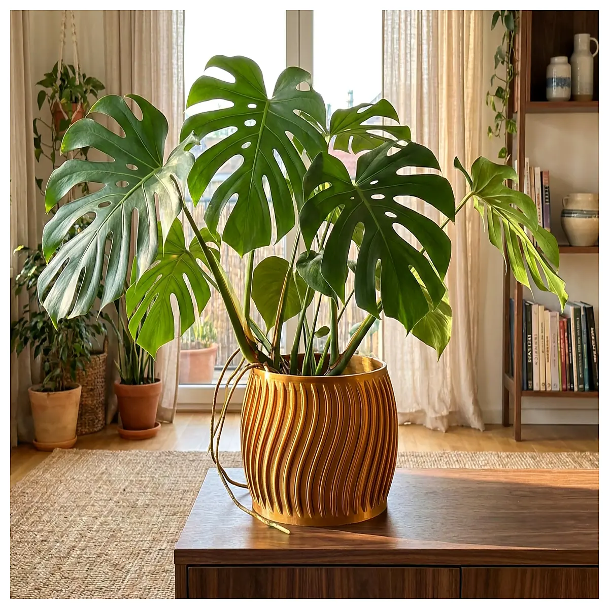 Wavy Ribbed Planter Elegant Home Decor Creative Planter Succulent Planter Indoor Planter Decorative Planter Houseplants