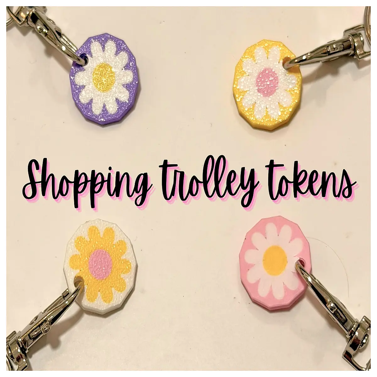 cute daisy flower keychain for purse bag charm plastic coin pendant cute girls students backpack accessory