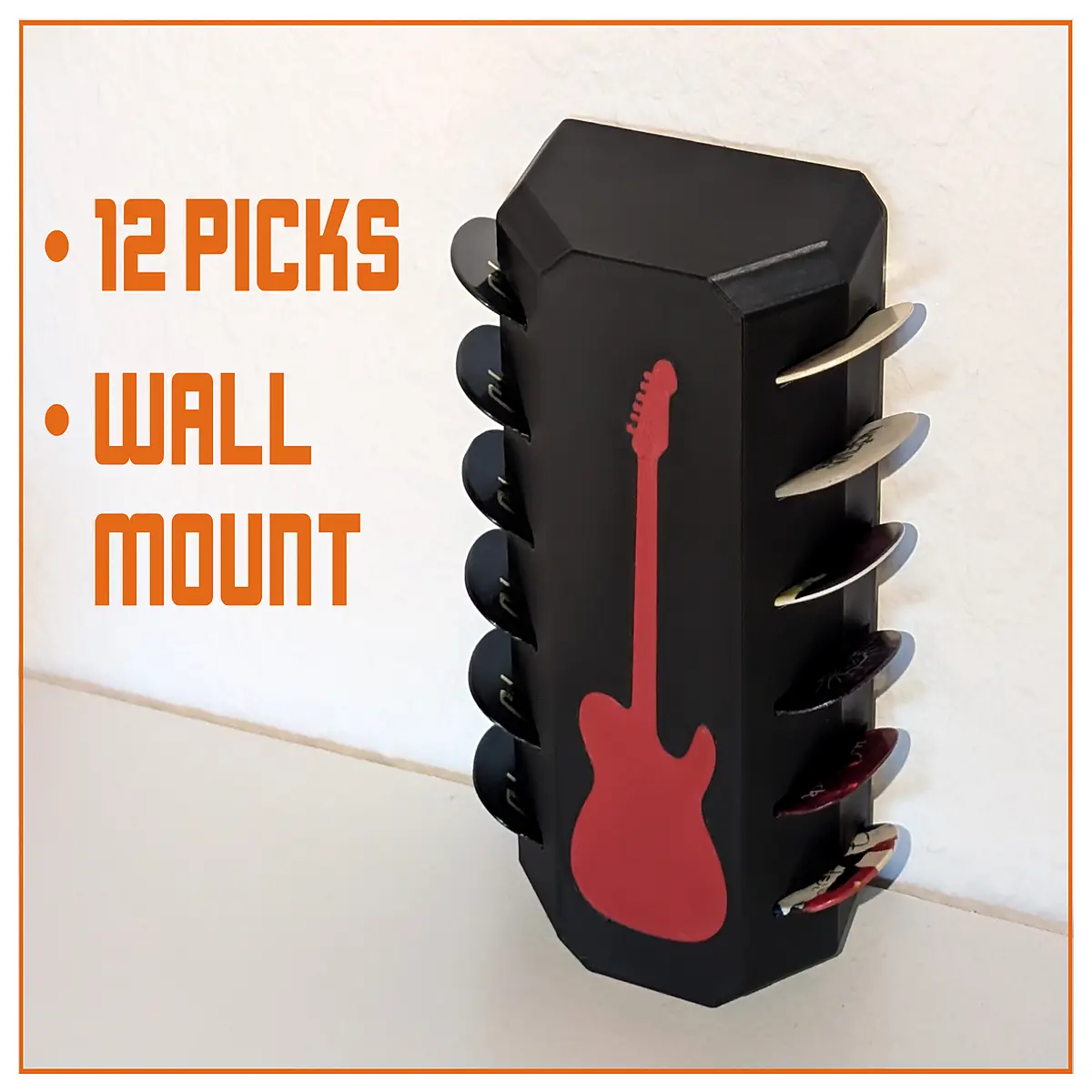 Guitar Picks Wall Mount Holder String Fixer Case Accessory Pick Organizer Wall Mounted Music Room Storage