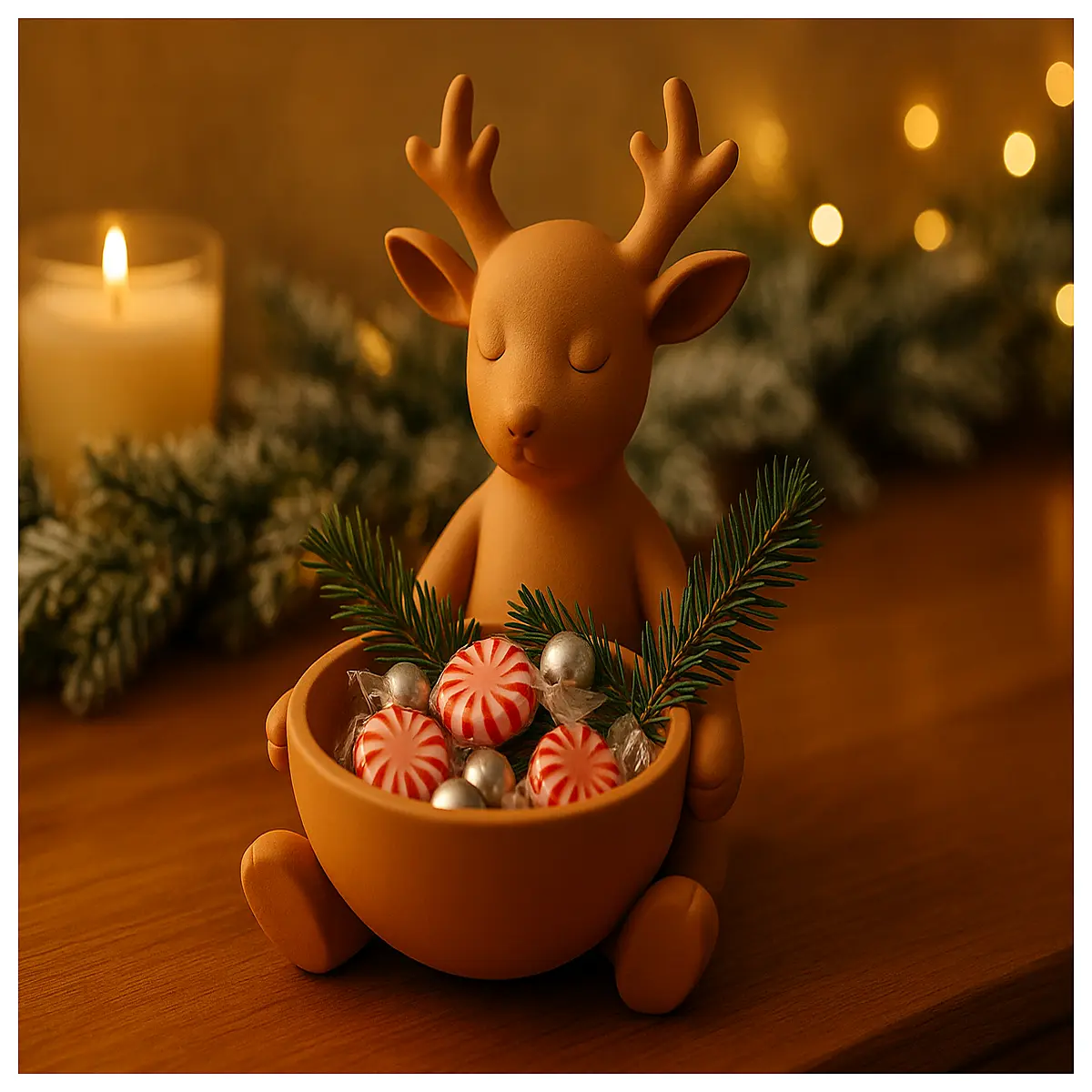 Reindeer Storage Bowl Minimalist Christmas Decoration Ceramic Bowl Christmas Dinnerware Christmas Gift Display Bowl Christmas Theme