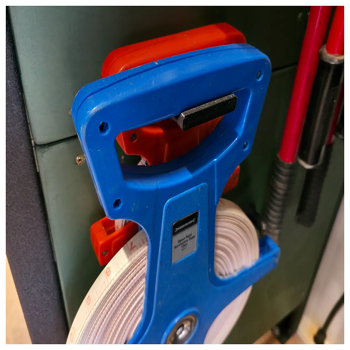 duty tape measure holder wall mount magnetic retractable reel organizer storage rack for construction site tools