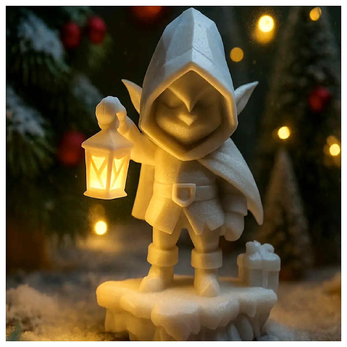 Christmas Elf Model 3D Low Poly Decoration Festive Gift Scene Setting Christmas Toy