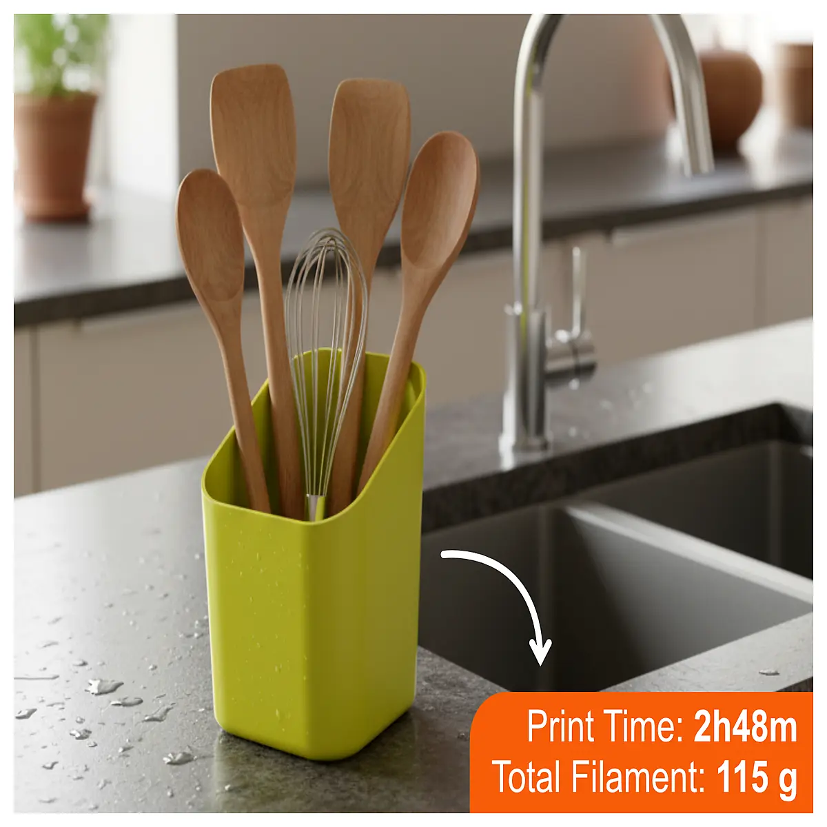 Compact 3D Printed Dinnerware Organizer Kitchen Space Saver Tableware Storage Box Desktop Organizer
