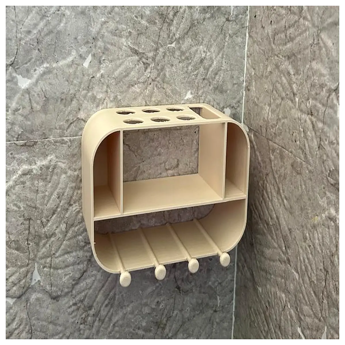 wall mounted toothbrush holder with cup and toothpaste dispenser bathroom organizer suction sticky rack