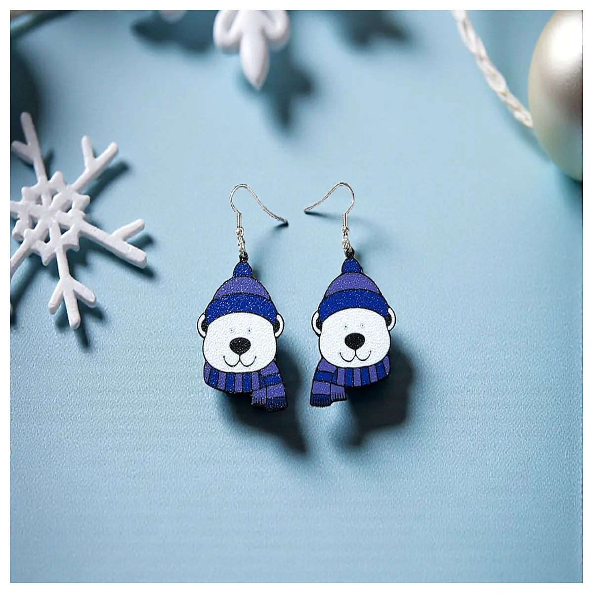 cute cartoon bear earrings for women playful animal stud jewelry kawaii plush style drop earrings friends