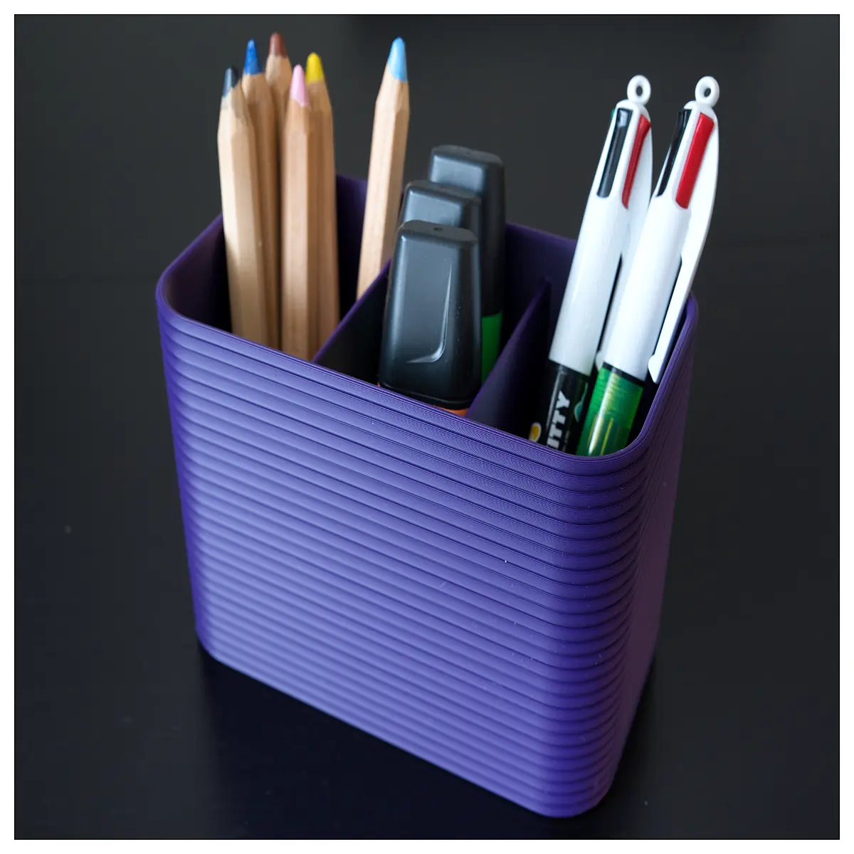 ribbed pen holder desk organizer metal mesh pencil cup stationary storage for office home