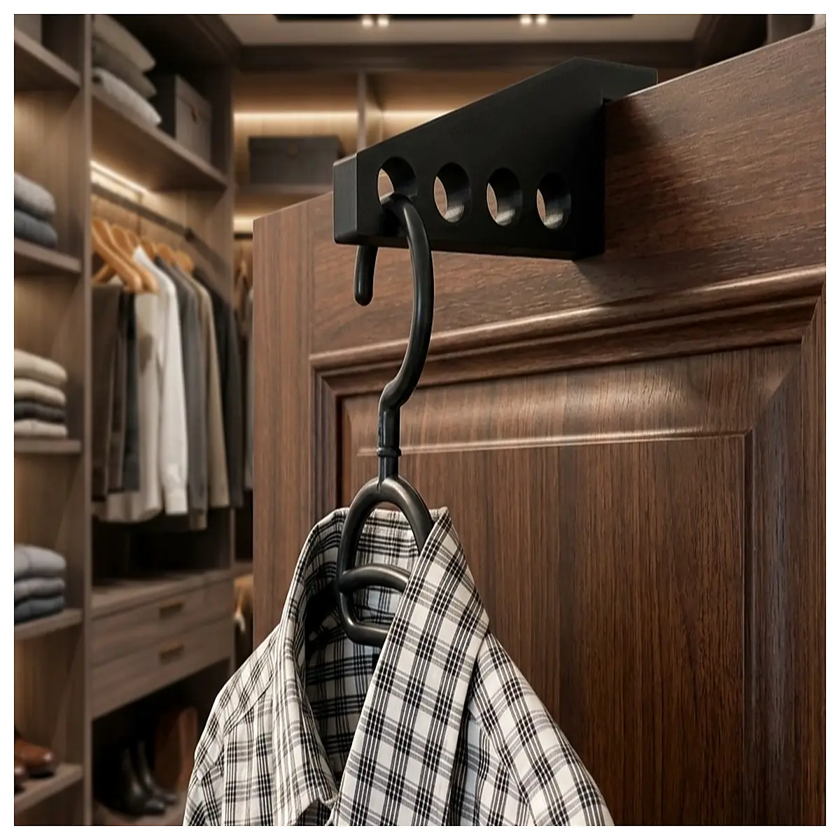 Adjustable Door Hanging Rack 1540mm Thick Door Support Clothes Hanger Accessory Wall Mount
