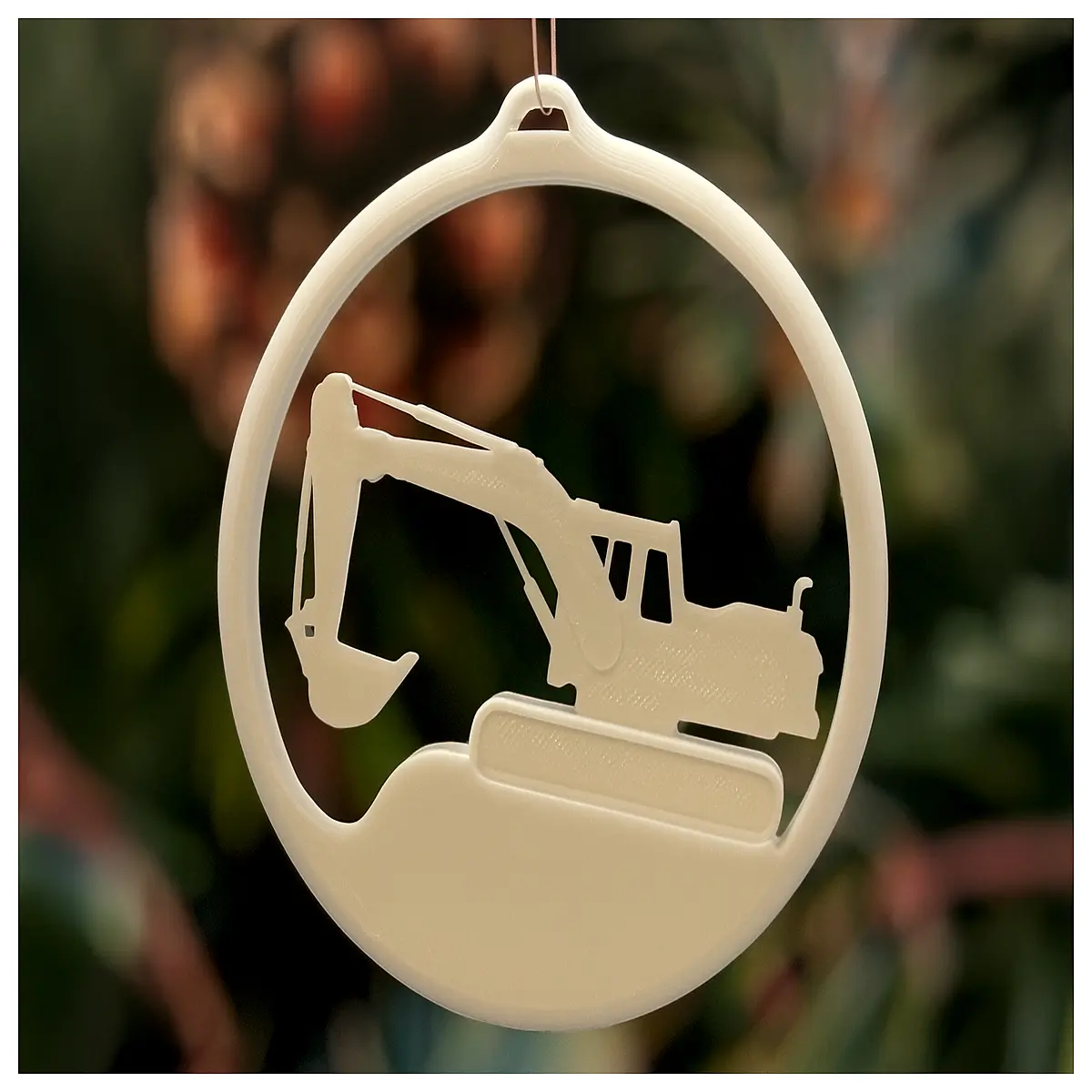 Excavator Christmas Ornament 10cm Diameter Festive Decoration Xmas Ball Ornament