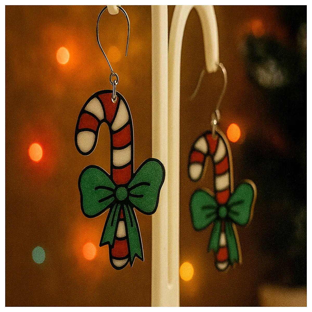Christmas Candy Earrings Women s Festive Decoration Christmas Gift Candy Stud Earrings Festive Accessories