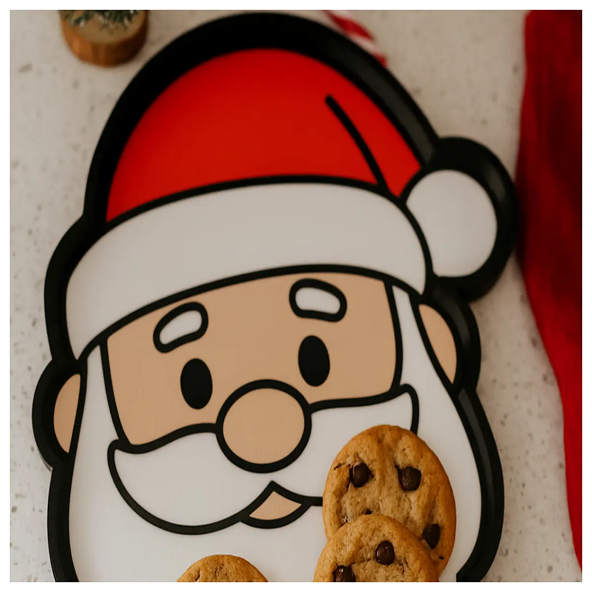 Santa Claus Platter Festive Decor Christmas Party Tableware Holiday Gift Party Supplies Christmas Theme