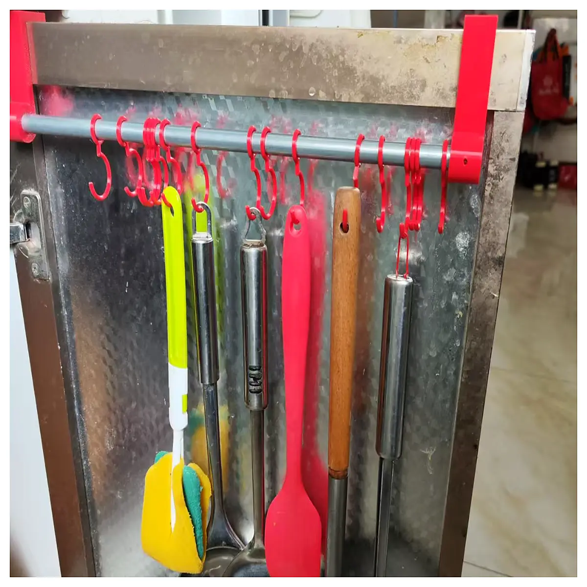 kitchen wall mounted organizer rack for pots pans utensils hanging storage space saving