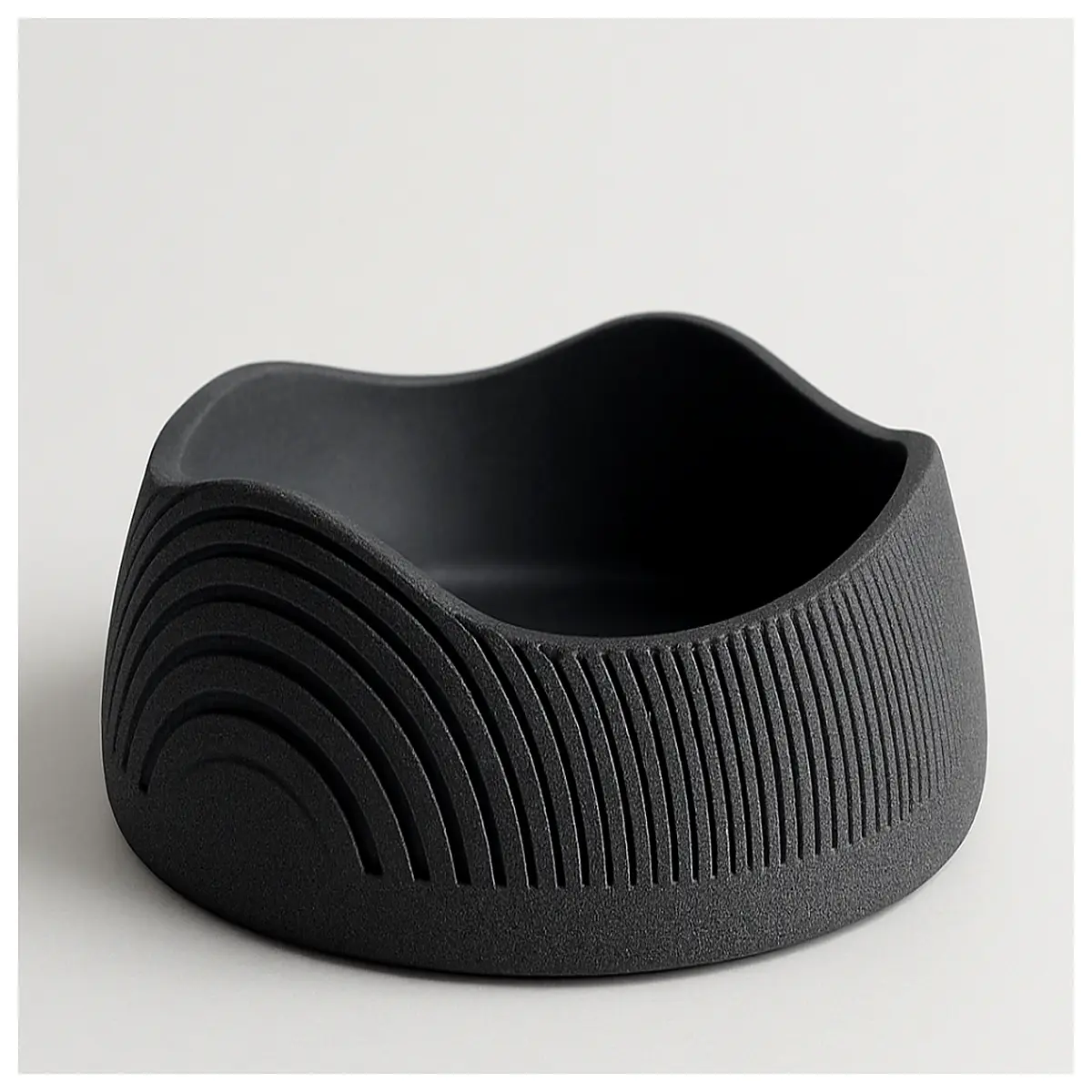 modern wavy curved ceramic bowl organizer desktop storage tray minimalist aesthetic home decor accent piece