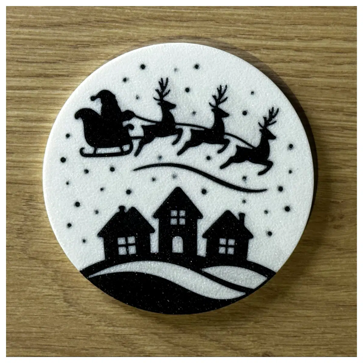 Cup Mat Christmas Santa Pattern Ice Water Mat Insulated Cup Holder Festive Decoration Christmas Gift