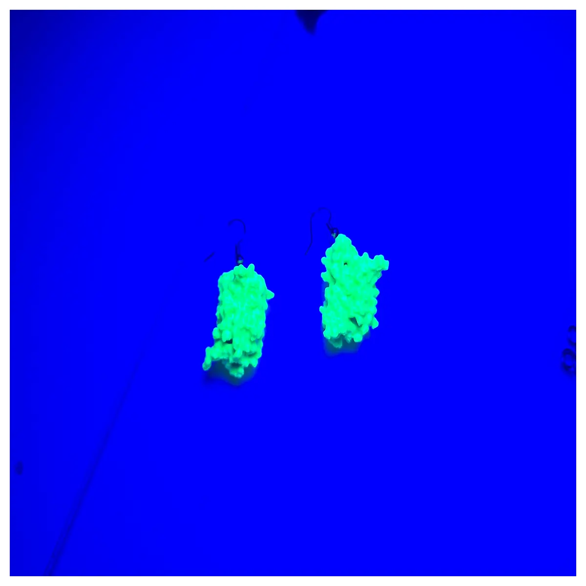 sfGFP Green Fluorescent Protein Earrings Cell Fluorescent Protein Jewelry Lab Research Marker