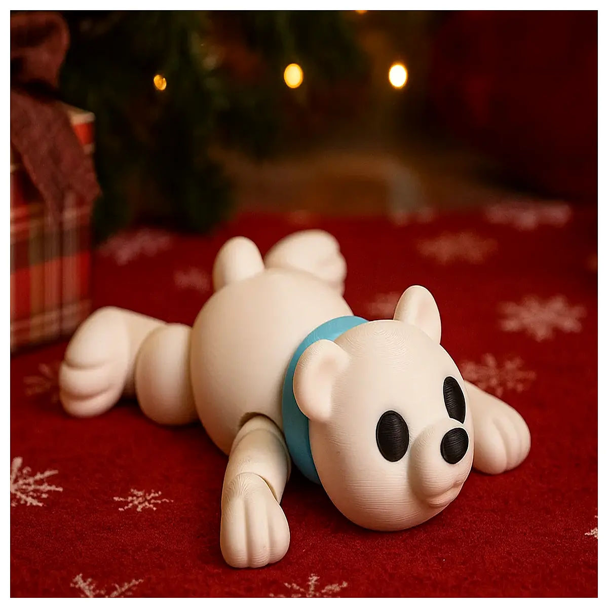 Moving Arctic Bear Toy Winter Scene Kids Plush Polar Bear Gift Ice Snow Animal Figure