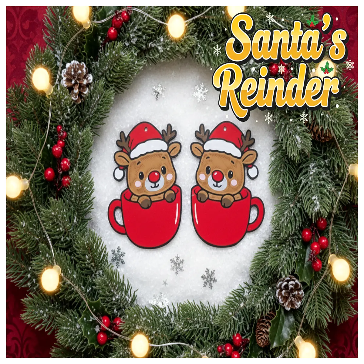 Santa Reindeer Christmas Decoration Festive Figurine Christmas Gift Holiday Decor Home Ornament