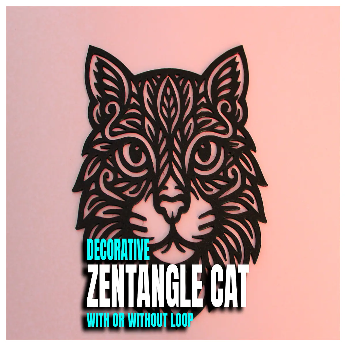 zen dot to dot cat wall art printable mandala coloring page for adults stress relief mindfulness doodle drawing home decor