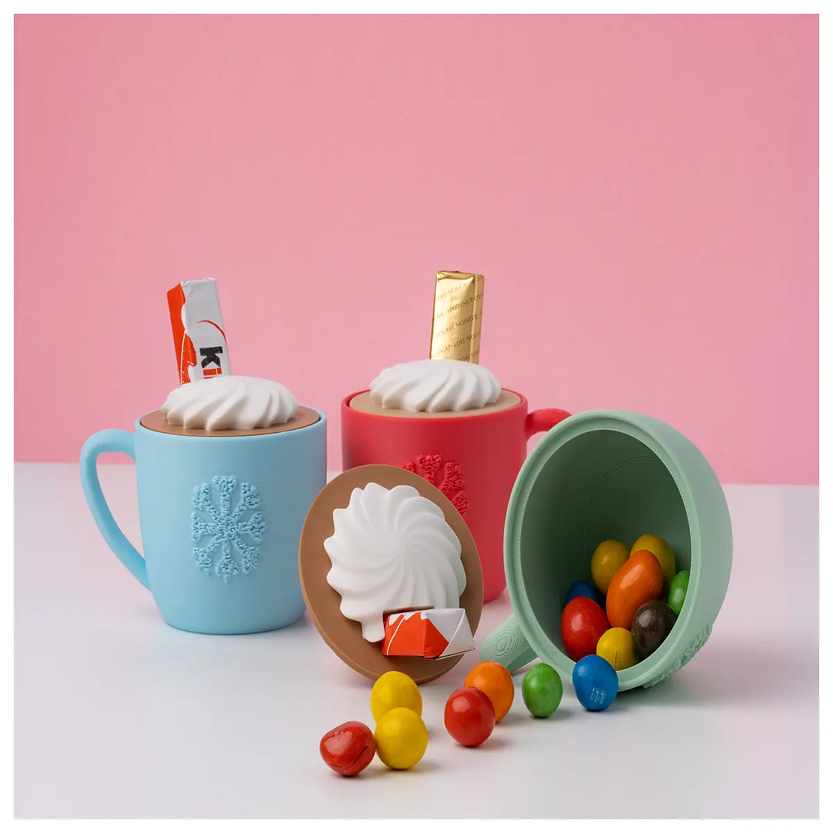 mini chocolate cupcake molds with embedded candy design cute small dessert cups for party favors and wedding gifts